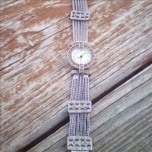 De Vons Vintage Silver-Tone Bracelet Watch 0.5" Dial Small Wrist